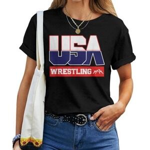 USA Wrestling American Sports Fan Graphic Unisex T-Shirt